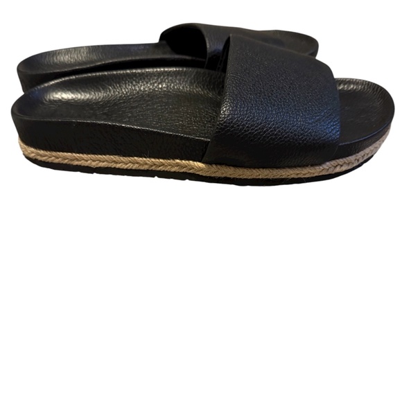 VINCE Black Leather Slide Sandals — Size 10 - Picture 2 of 4